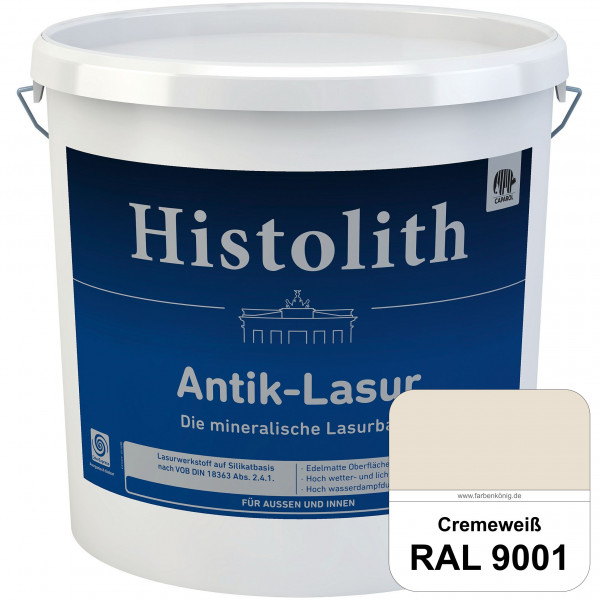 Histolith® Antik-Lasur (RAL 9001 Cremeweiß) Lasurkonzentrat nach dem Vorbild historischer Beschichtu