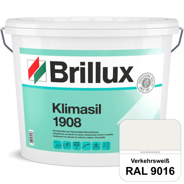 Klimasil 1908 (RAL 9016 Verkehrsweiß) feuchtepuffernde & gut füllende Calciumsilikat-Beschichtung (a
