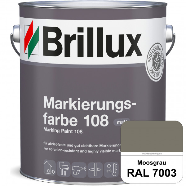 Markierungsfarbe 108 (RAL 7003 Moosgrau) Markierungsfarbe für Asphalt, Betonböden, Zementestrichen
