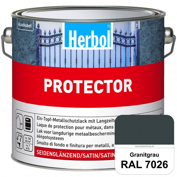 Protector (RAL 7026 Granitgrau) Seidenglänzende Spezialbeschichtung für Eisen- und NE-Metalle (außen