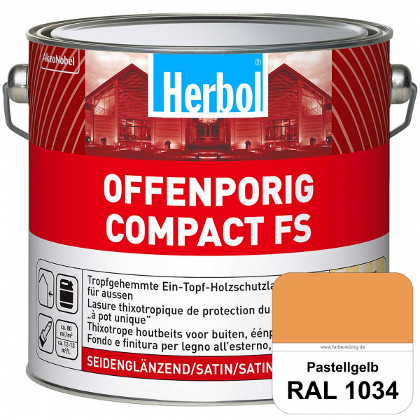 Offenporig Compact FS (RAL 1034 Pastellgelb) Rationelle & thixotrope Ein-Topf-Holzlasur (außen)