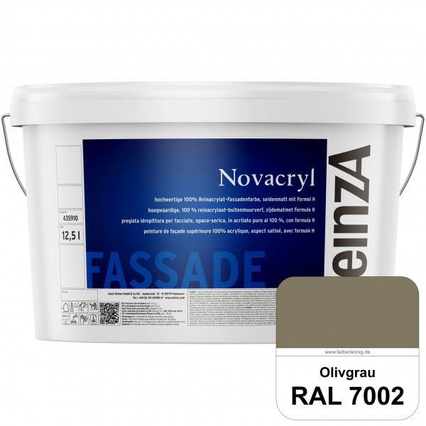 einzA Novacryl (RAL 7002 Olivgrau) Reinacrylat-Fassadenfarbe, seidenmatt