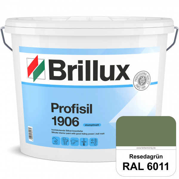 Profisil 1906 Silikat-Innenfarbe (RAL 6011 Resedagrün) stumpfmatte Innenfarbe für Allergiker nach DI