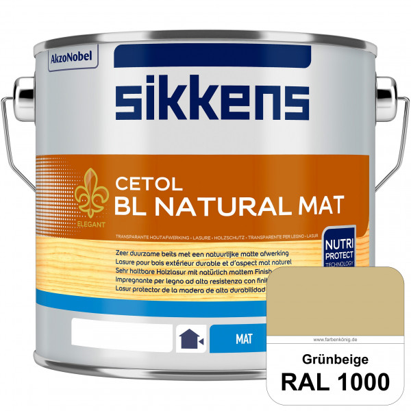 Cetol BL Natural Mat (RAL 1000 Grünbeige) Matte, wasserverdünnnbare Dünnschichtlasur