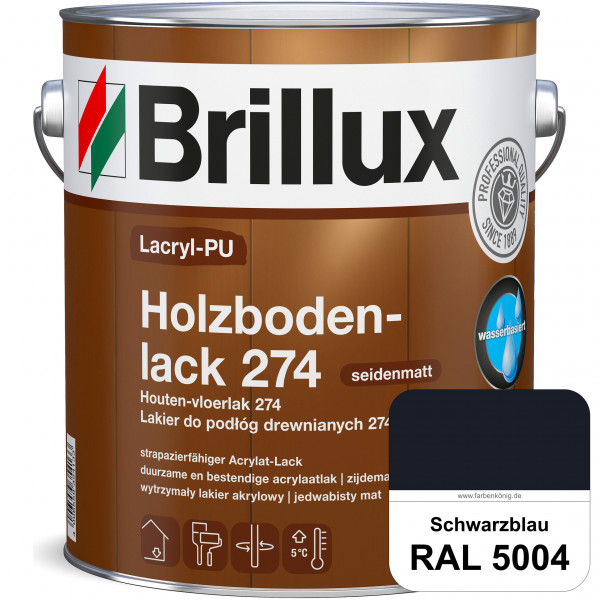 Lacryl-PU Holzbodenlack 274 (RAL 5004 Schwarzblau) hochwertige & widerstandsfähige, deckende Versieg
