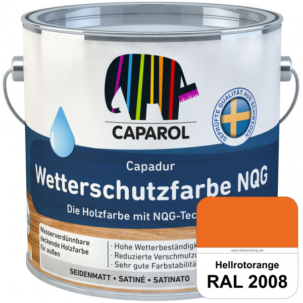 Capadur Wetterschutzfarbe NQG (RAL 2008 Hellrotorange) Holzfarbe mit NQG-Technologie wasserbasiert f