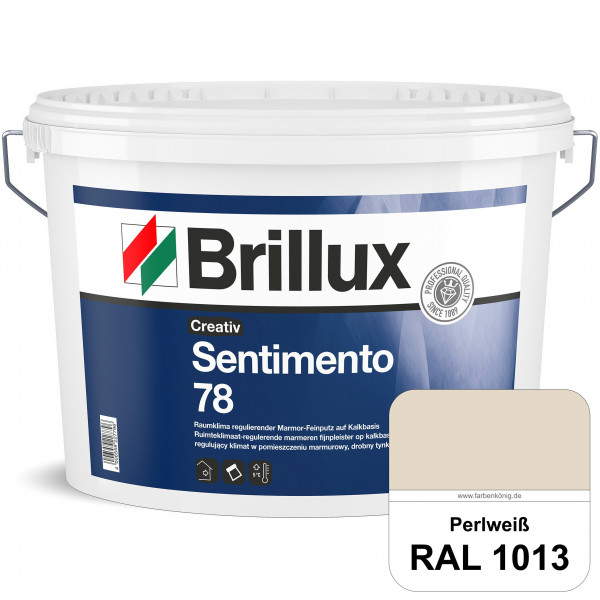 Creativ Sentimento 78 (RAL 1013 Perlweiß) Marmor-Feinputz auf Kalkbasis, zur Erzielung matter Oberfl