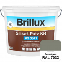 Silikat-Putz KR K3 3641 (RAL 7033 Zementgrau) Dekorativer Kratzputz auf Silikatbasis