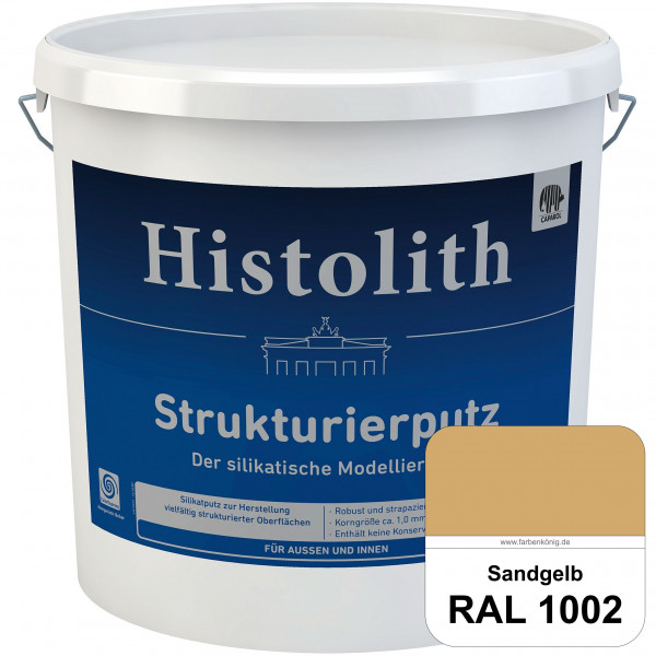 Histolith Strukturierputz (RAL 1002 Sandgelb) Der silikatische Modellierputz für Außen & Innen