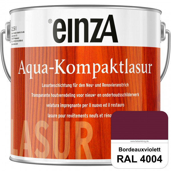 einzA Aqua-Kompaktlasur (RAL 4004 Bordeauxviolett) wasserverdünnbare & feuchtigkeitsregulierende Las