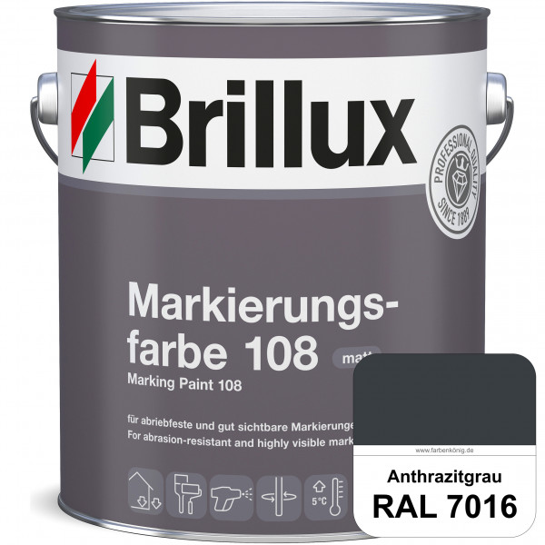 Markierungsfarbe 108 (RAL 7016 Anthrazitgrau) Markierungsfarbe für Asphalt, Betonböden, Zementestric