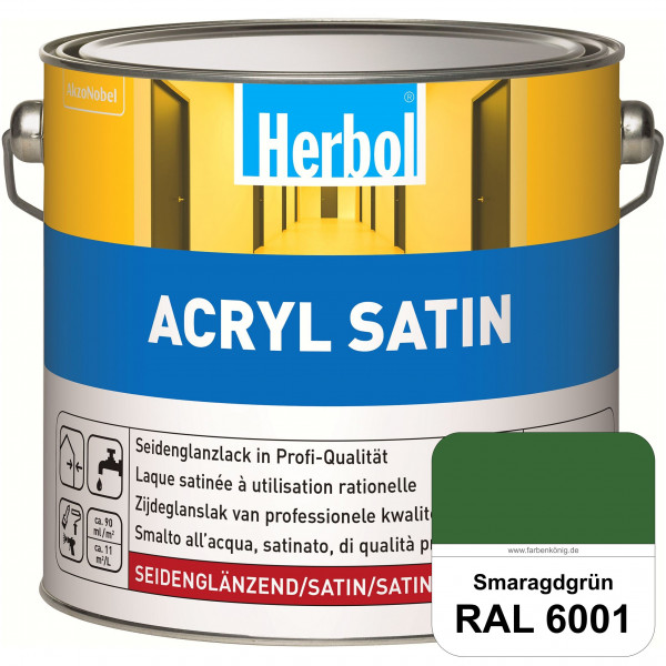 Acryl Satin (RAL 6001 Smaragdgrün) wasserverdünnbarer seidenglänzender Lack (Innen & Außen)
