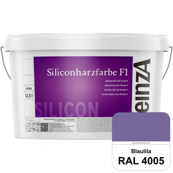 einzA Siliconharzfarbe F1 (RAL 4005 Blaulila) Universal Siliconharz-Fassadenfarbe, kalkmatt, wetterb