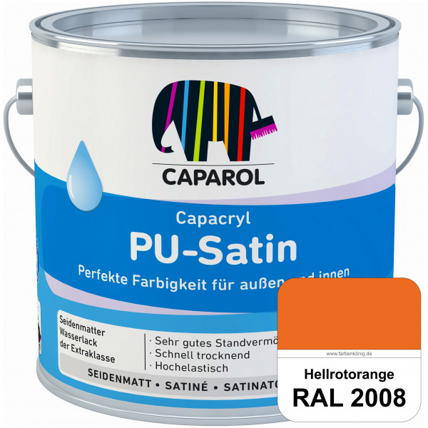 Capacryl PU-Satin (RAL 2008 Hellrotorange) hochwertige Zwischen-/ Schluss­lackierungen für grundiert