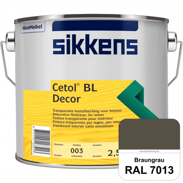 Cetol BL Decor (RAL 7013 Braungrau) wasserbasierte & seidenglänzende Dünnschichtlasur für innen