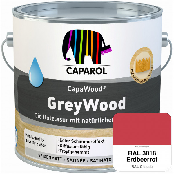 CapaWood® GreyWood (RAL 3018 Erdbeerrot) - ersetzt Capadur GreyWood