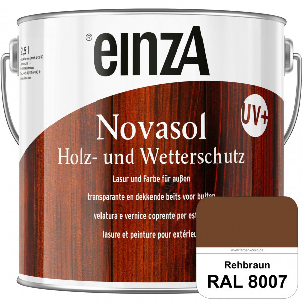 einzA Novasol HW Farbe (RAL 8007 Rehbraun) Deckender Wetterschutz für außen