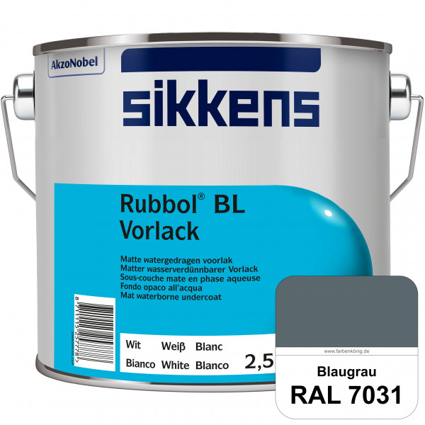 Rubbol BL Vorlack (RAL 7031 Blaugrau) Wasserbasierter, matter & umweltschonender Vorlack (innen)