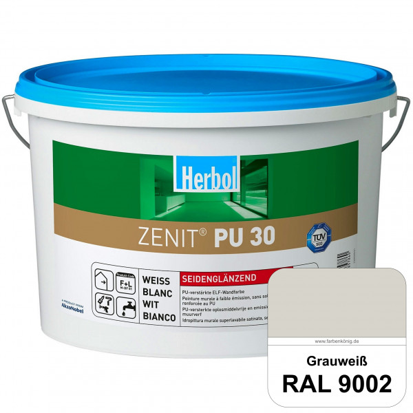 Zenit PU 30 (RAL 9002 Grauweiß) seidenglänzende und strapazierfähige PU-Wandfarbe