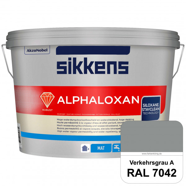 Alphaloxan (RAL 7042 Verkehrsgrau A) Professionelle Siliconharz-Fassadenfarbe (außen)