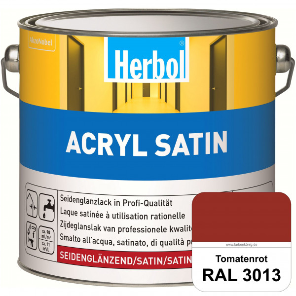 Acryl Satin (RAL 3013 Tomatenrot) wasserverdünnbarer seidenglänzender Lack (Innen & Außen)