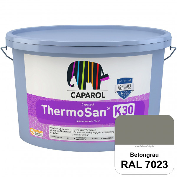 Capatect ThermoSan® Fassadenputz NQG® (K 30) (RAL 7023 Betongrau) Kratzputz-Struktur in Körnung 3 mm