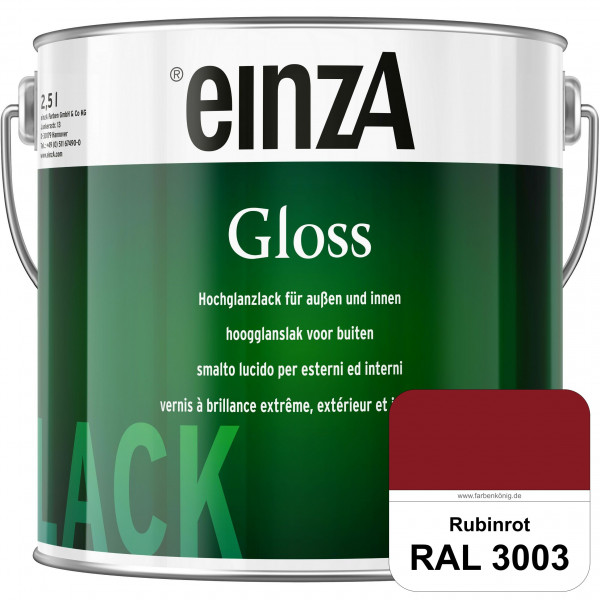 einzA Gloss (RAL 3003 Rubinrot) Hochwertiger Alkydharzlack in Premium-Qualität, hochglänzend.