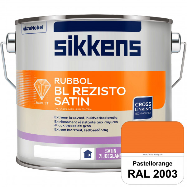 Rubbol BL Rezisto Satin (RAL 2003 Pastellorange) seidenglänzender und strapazierfähiger Lack (wasser