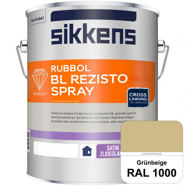 Rubbol BL Rezisto Spray (RAL 1000 Grünbeige) Hochwertiger, strapazierfähiger Airlesslack für (innen)