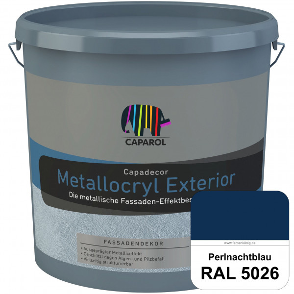 Capadecor Metallocryl Exterior (RAL 5026 Perlnachtblau) Seidenglänzende Dispersionsfarbe mit metalli