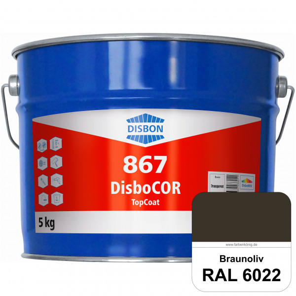 DisboCOR 867 TopCoat (RAL 6022 Braunoliv) Anwendungsfreundliche Korrosionsschutz-Deckbeschichtung mi