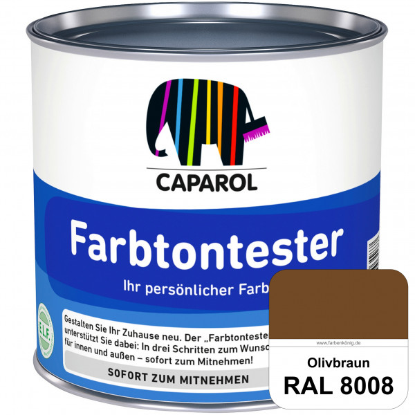 Farbtontester (RAL 8008 Olivbraun) Individuell abgetönte Dispersionsfarbe zum Anlegen von Farbtonmus