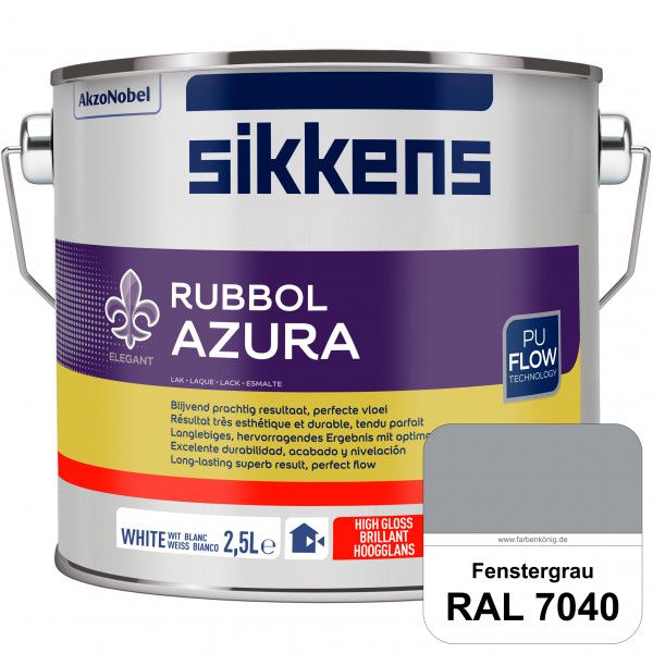 Rubbol Azura (RAL 7040 Fenstergrau) hochglänzender Lack (löselmittelhaltig) innen & außen