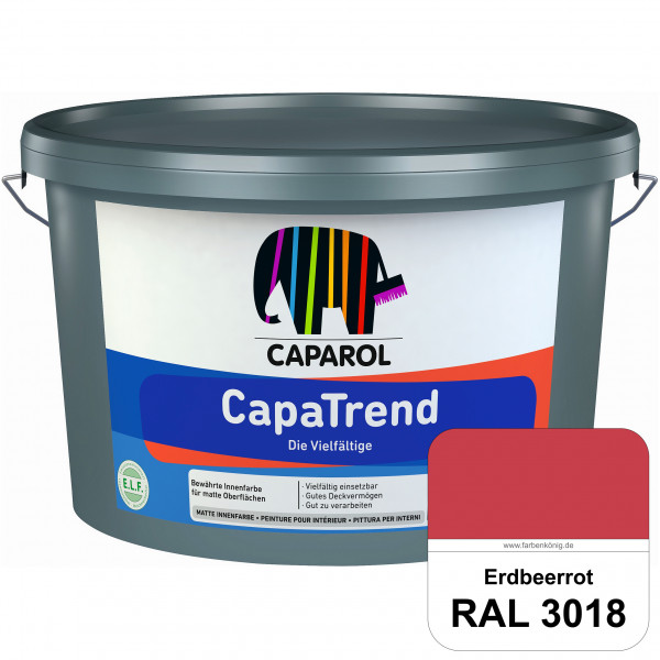 CapaTrend (RAL 3018 Erdbeerrot) matte hochdeckende Dispersionsfarbe für den Innenbereich