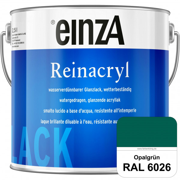 einzA Reinacryl (RAL 6026 Opalgrün) wetterbeständige glänzende Acryl-PU-Lackfarbe