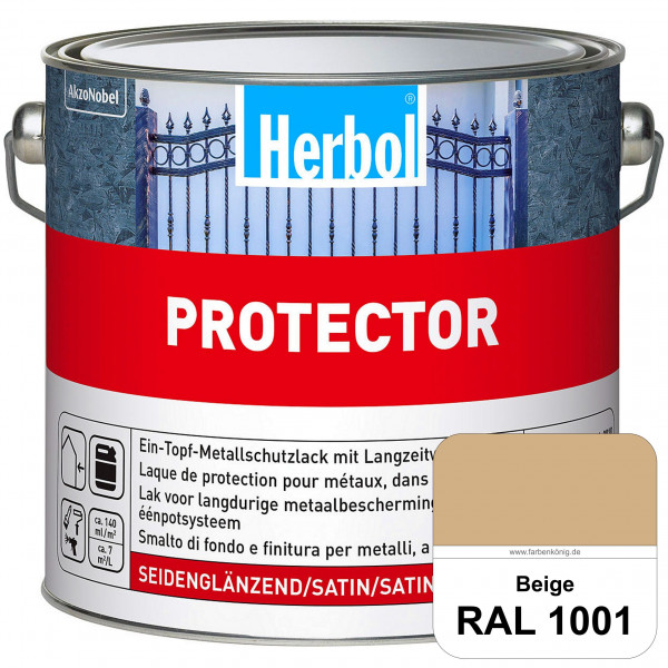 Protector (RAL 1001 Beige) Seidenglänzende Spezialbeschichtung für Eisen- und NE-Metalle (außen)