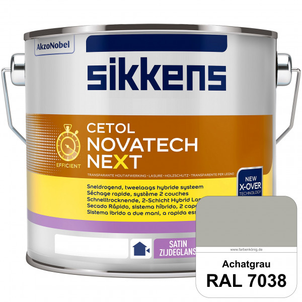 Cetol Novatech neXt (RAL 7038 Achatgrau) Schnelltrocknende Hybrid-Lasur mit höchster Wetterbeständig