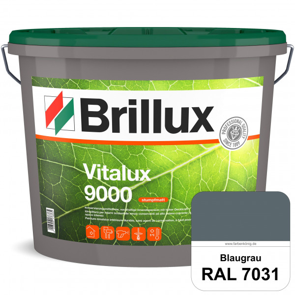Vitalux 9000 (RAL 7031 Blaugrau) konservierungsmittelfreie Innendispersion für Kinder- & Schlafzimme