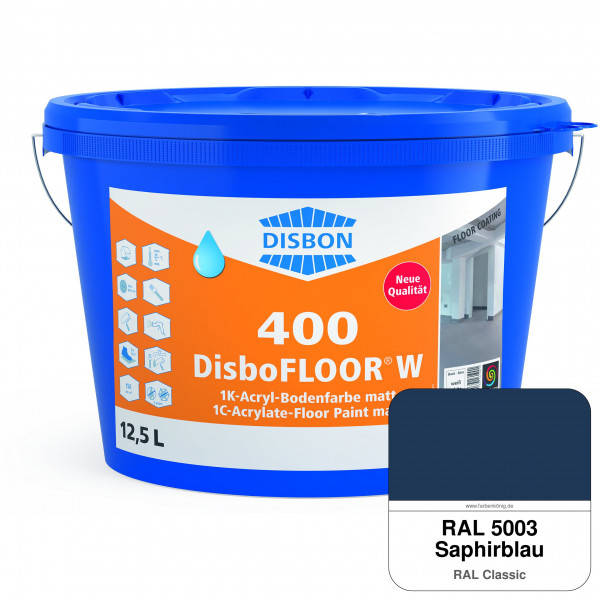 DisboFLOOR W 400 1K-Acryl-Bodenfarbe (RAL 5003 Saphirblau)