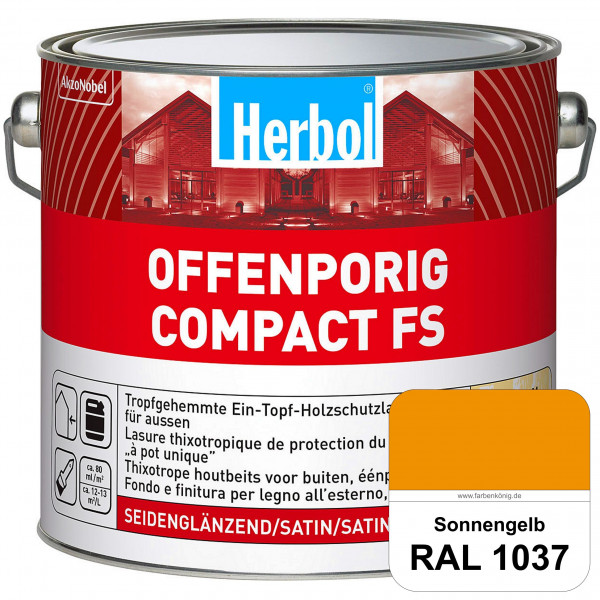 Offenporig Compact FS (RAL 1037 Sonnengelb) Rationelle & thixotrope Ein-Topf-Holzlasur (außen)