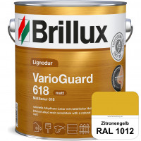 Mattlasur 618 (RAL 1012 Zitronengelb) matte & wetterbeständige Lasur (lösemittelhaltig) für Laub- un