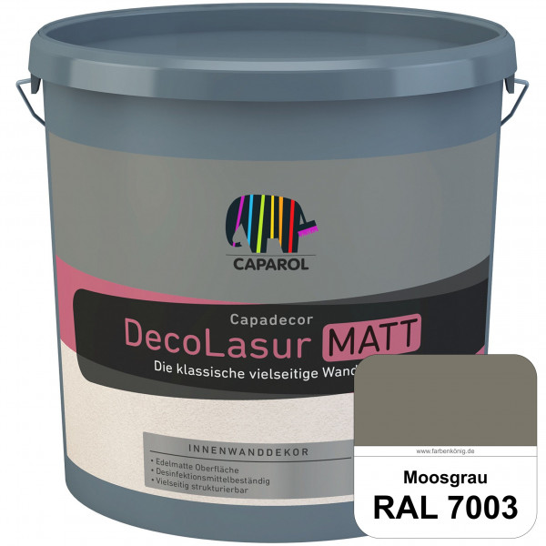 Capadecor DecoLasur Matt (RAL 7003 Moosgrau) Matte Lasurfarbe auf Dispersionsbasis (innen)