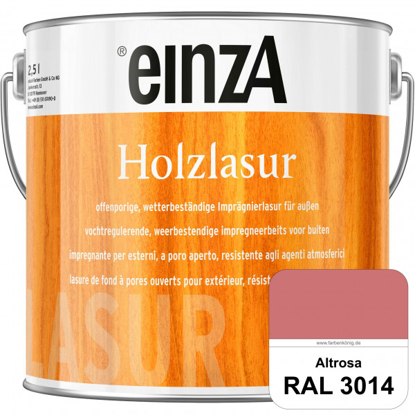 einzA Holzlasur (RAL 3014 Altrosa) Offenporige Imprägnierlasur für Außen-Holzbauteile