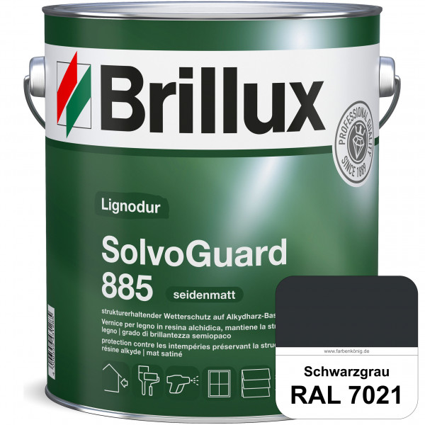 SolvoGuard 885 (RAL 7021 Schwarzgrau) deckende oder lasierende seidenmatte Alkydharz-Holzfarbe für a