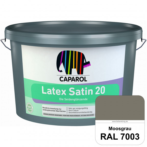 Latex Satin 20 (RAL 7003 Moosgrau) strapazierfähige seidenglänzende Latexfarbe (Innen)