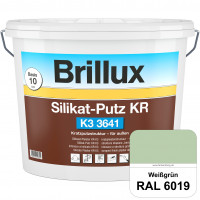 Silikat-Putz KR K3 3641 (RAL 6019 Weißgrün) Dekorativer Kratzputz auf Silikatbasis