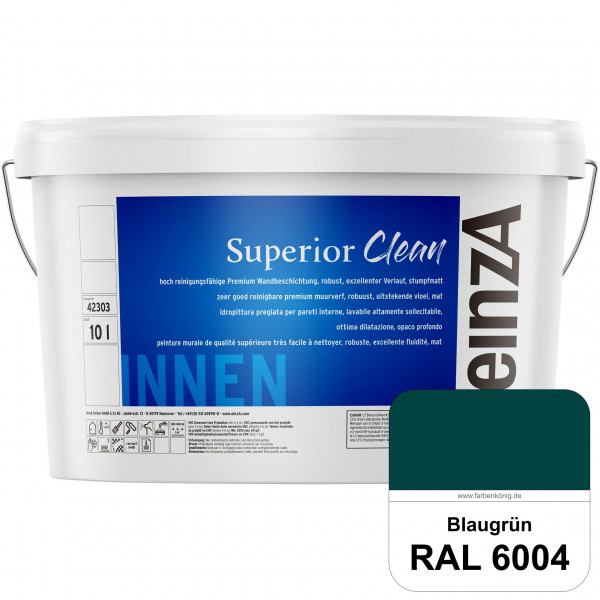 einzA Superior Clean (RAL 6004 Blaugrün) Hoch reinigungsfähige, stumpfmatte Premium-Wandbeschichtung