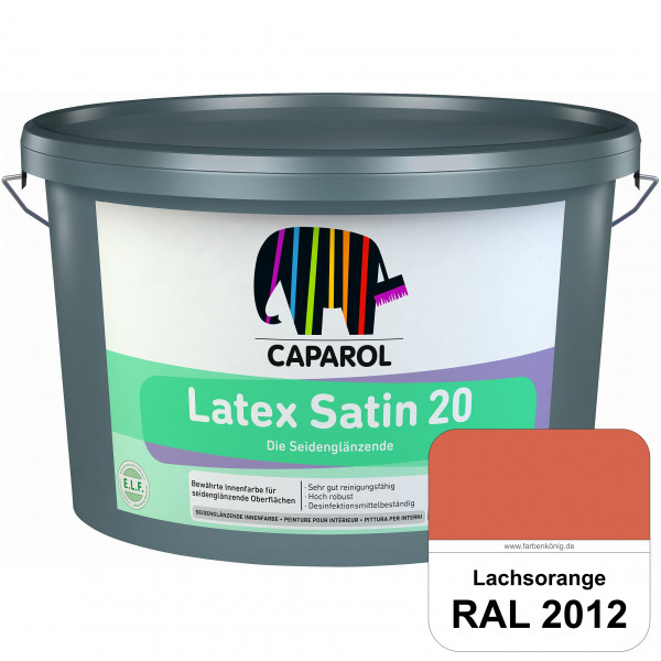 Latex Satin 20 (RAL 2012 Lachsorange) strapazierfähige seidenglänzende Latexfarbe (Innen)