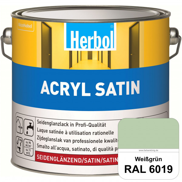 Acryl Satin (RAL 6019 Weißgrün) wasserverdünnbarer seidenglänzender Lack (Innen & Außen)