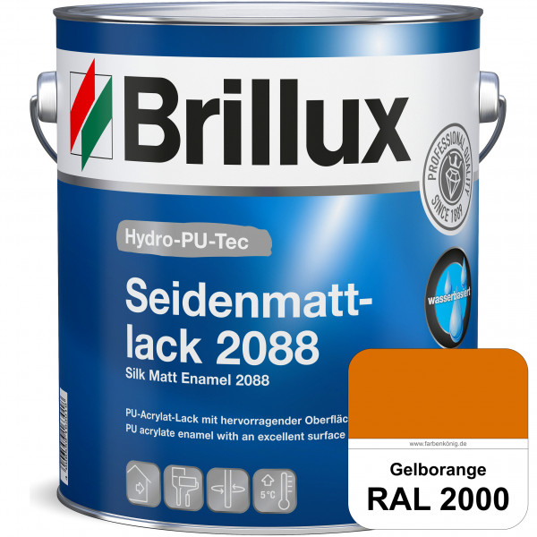 Hydro-PU-Tec Seidenmattlack 2088 (RAL 2000 Gelborange) PU-Seidenmattlack (wasserbasiert) innen